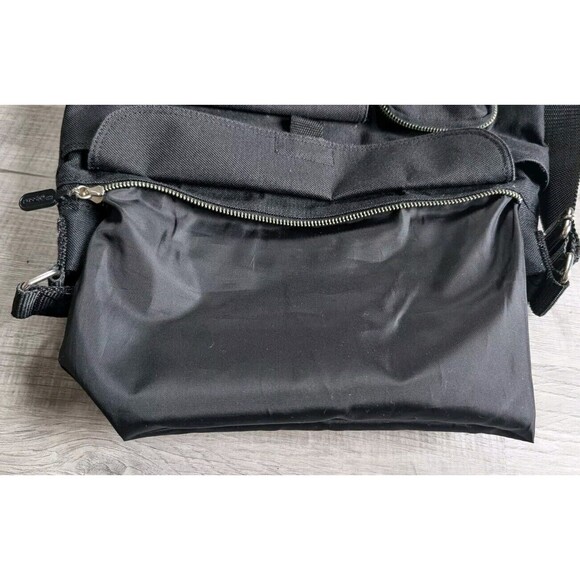 Fossil F/54 Y2K Natural Canvas Leather Strap Messenger Black - Picture 8 of 13